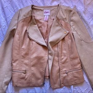 Nude/light blush pink leather jacket